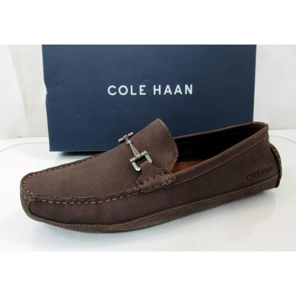 Men\'s Cole Haan Wyatt Bit Driver Slip On Loafers Dark Chocolate Nubuck Size 10.5 main image 4